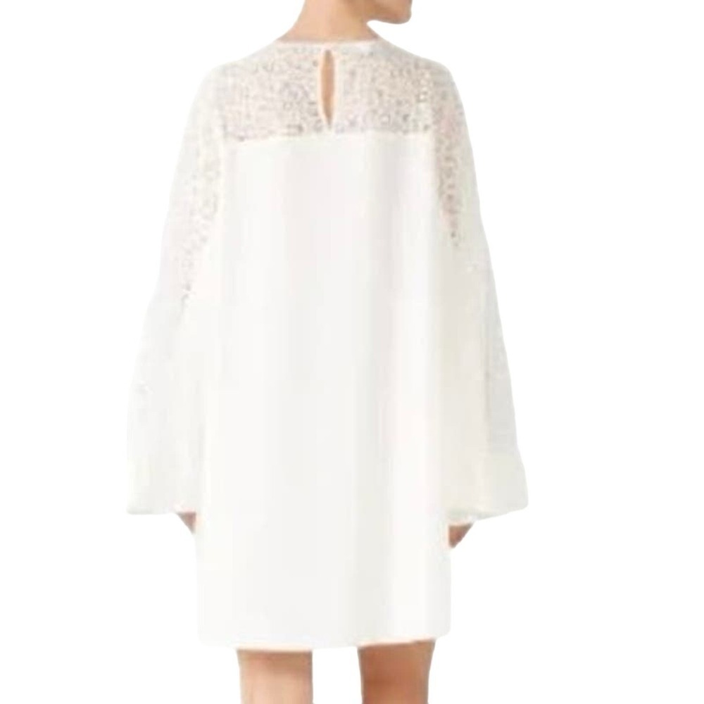 GIAMBA Paris Giambattista Valli White Lace Yoke Mini Dress - Sz 40 (2-4) - Picture 2 of 8